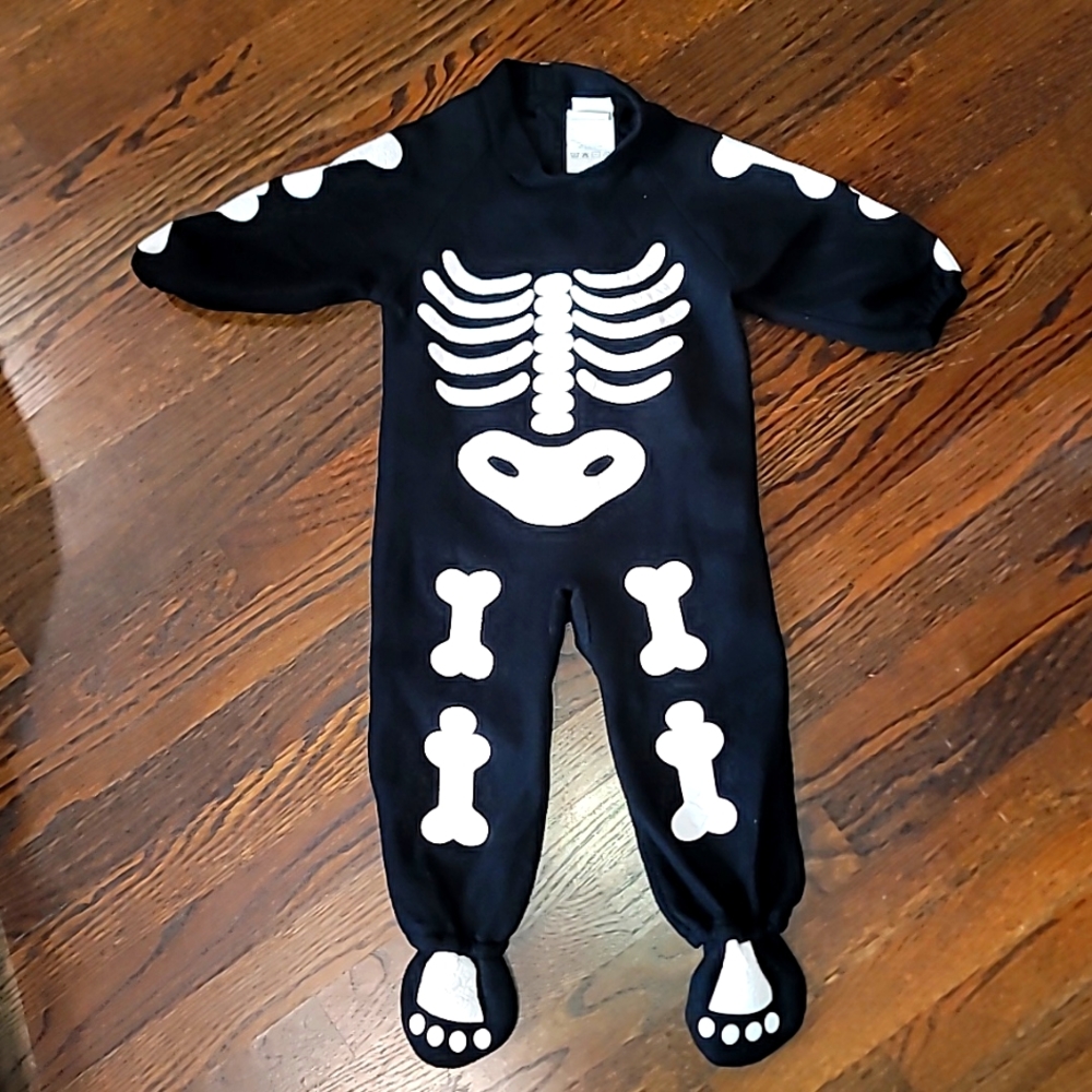Fleece double-sided skeleton costume